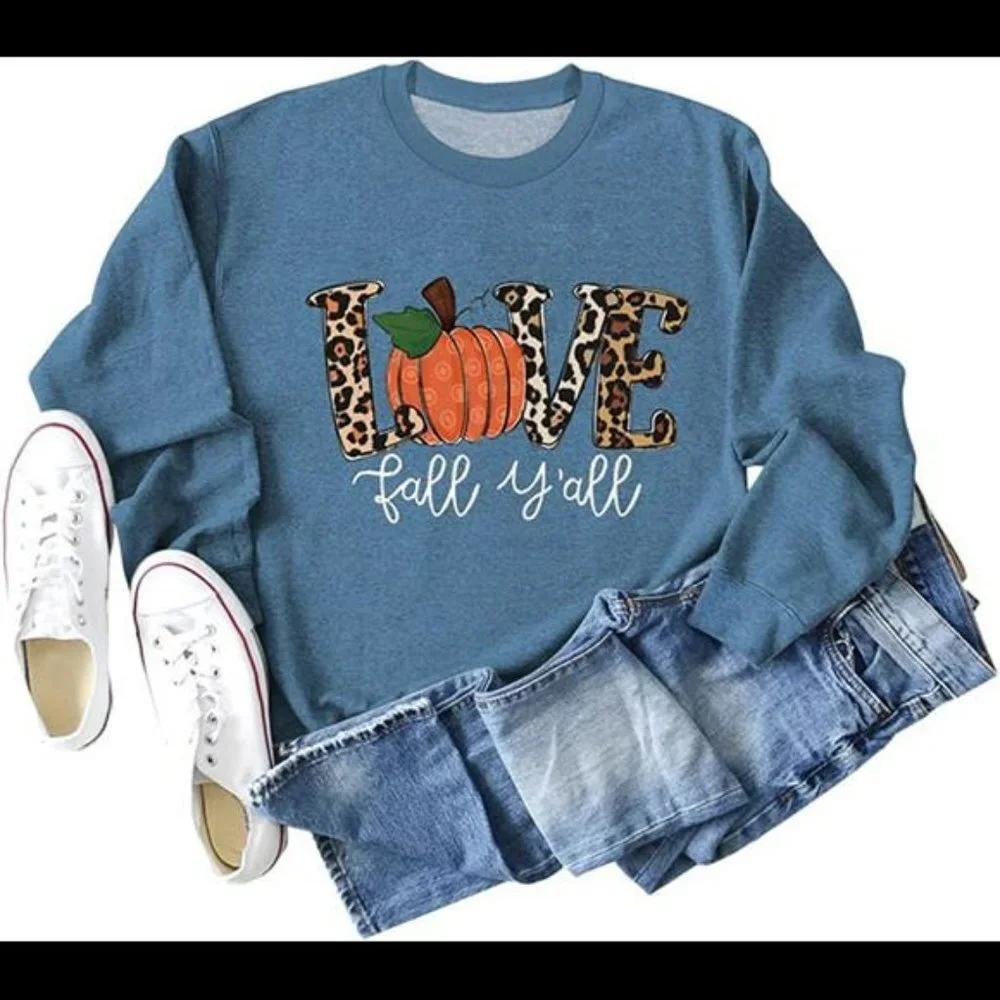 Womens It's The Season Fall Sweatshirts Long Sleeve Graphic Pullover Tops Shirts